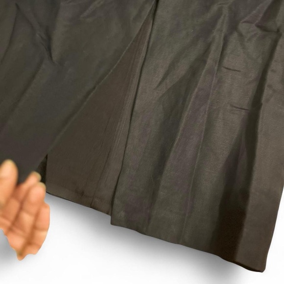 Vintage 90s Ann Taylor Navy Linen High Waisted Maxi Skirt with Buttons - Picture 2 of 8